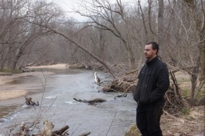AJ standing on the banks of the Little Patuxent